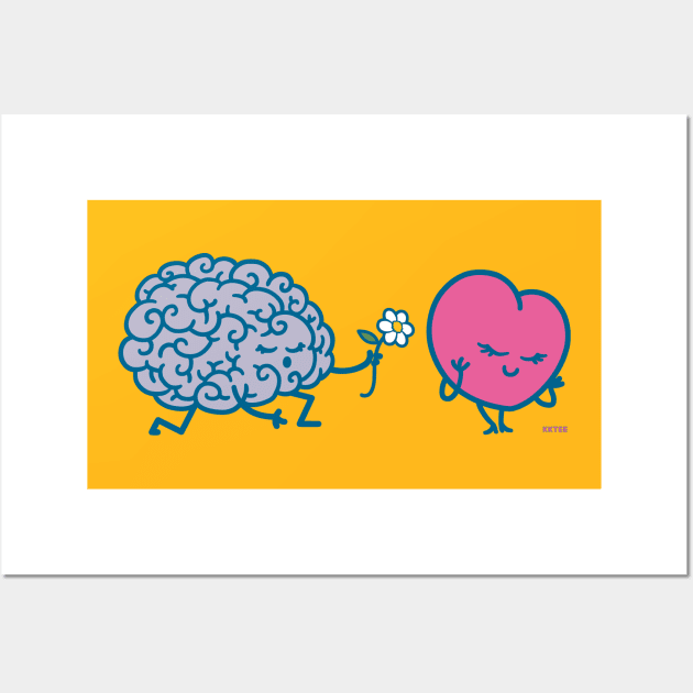 Brain and Heart Wall Art by KKTEE